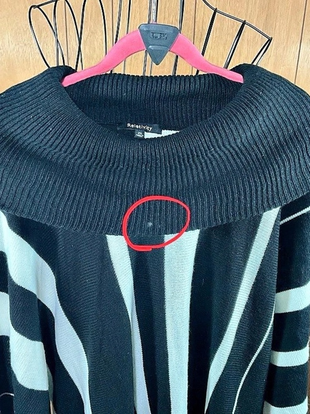 Relativity Color Block Sweater Size 3X - Picture 3 of 4